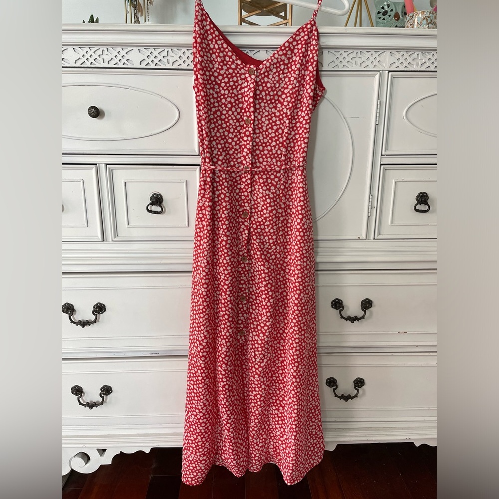 Sienna Sky Red Floral Summer Dress Size S